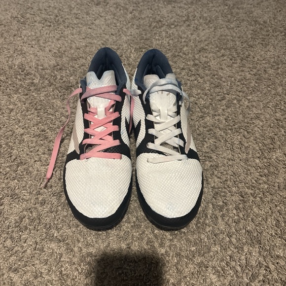 White and Pink Athletic Sneakers